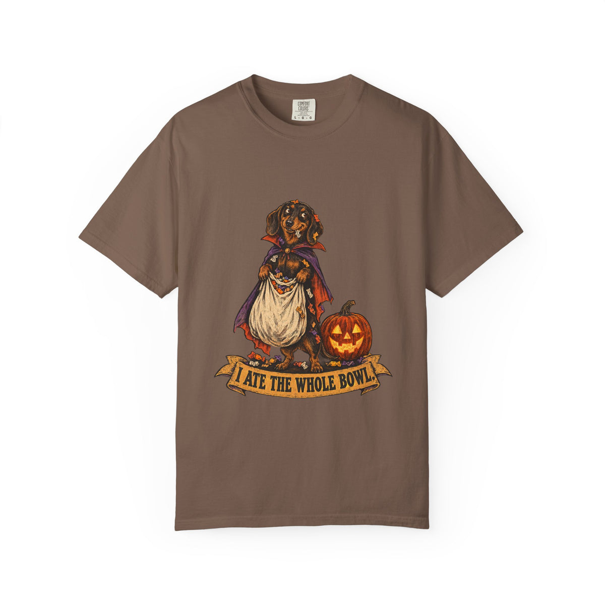 I Ate the Whole Bowl Dachshund Halloween Tee
