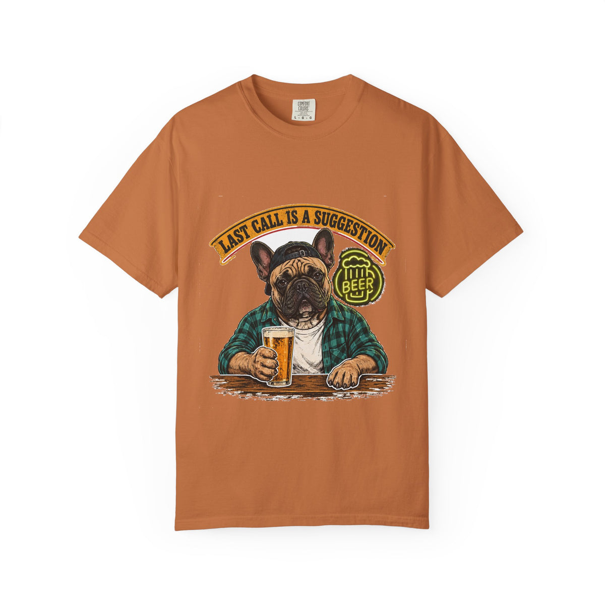 Last Call Larry French Bulldog Bar Tee