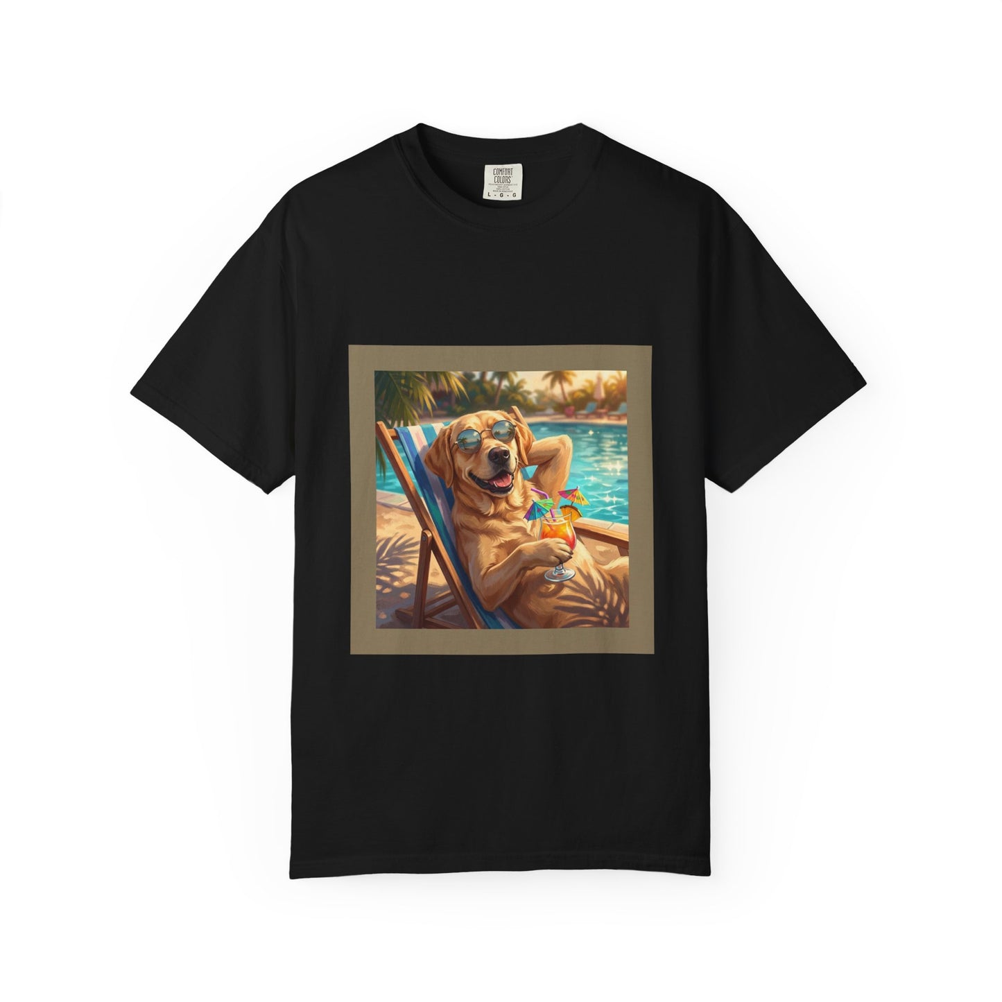 Labrador Poolside Tee | Funny Summer Dog Graphic Shirt