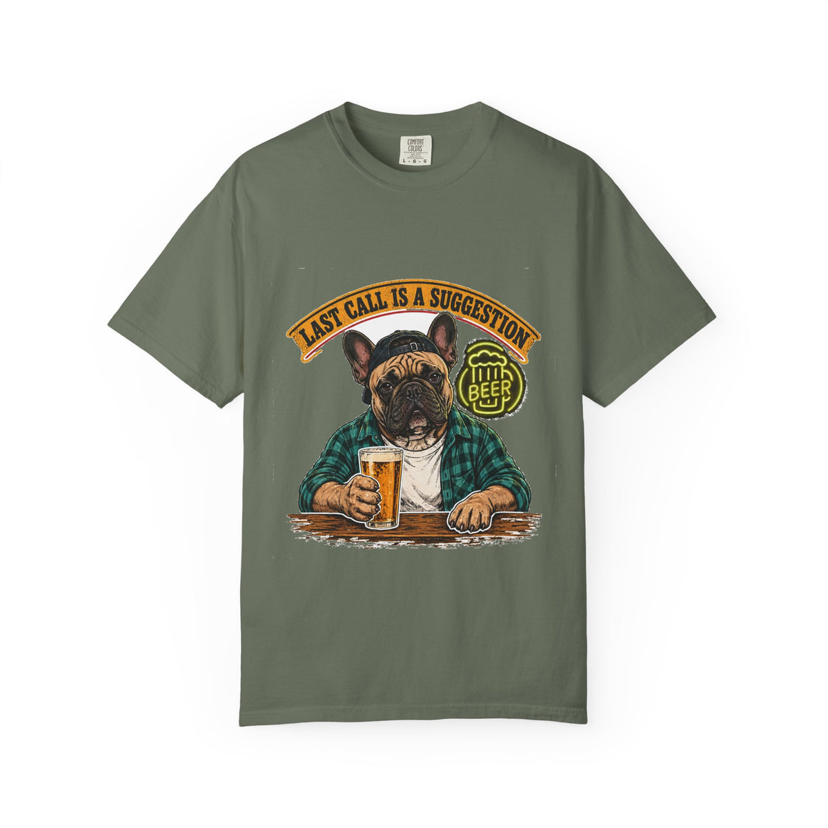Last Call Larry French Bulldog Bar Tee