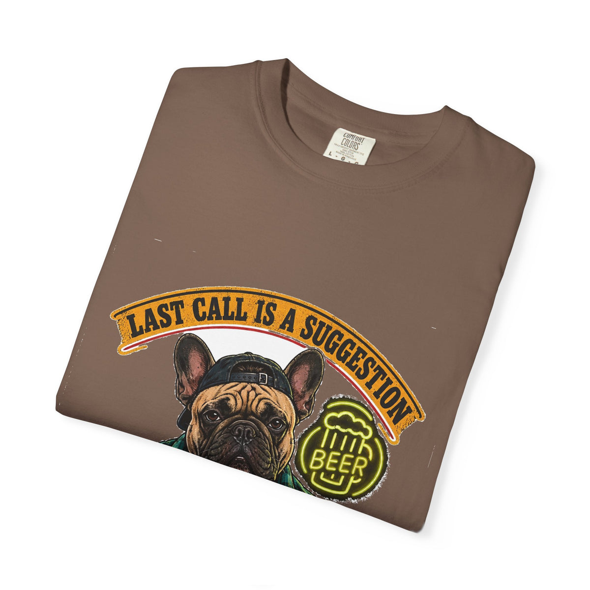 Last Call Larry French Bulldog Bar Tee