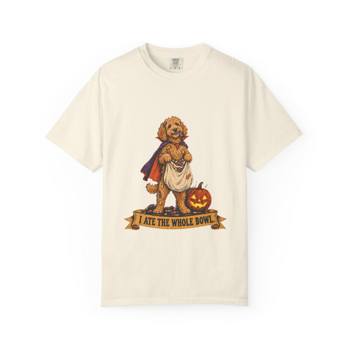 I Ate the Whole Bowl Goldendoodle Halloween Tee