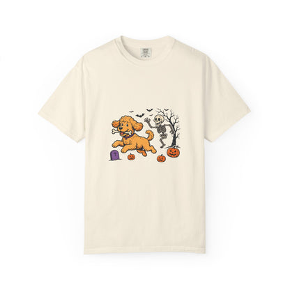 Goldendoodle Skeleton Halloween Tee | Funny Spooky Dog Shirt