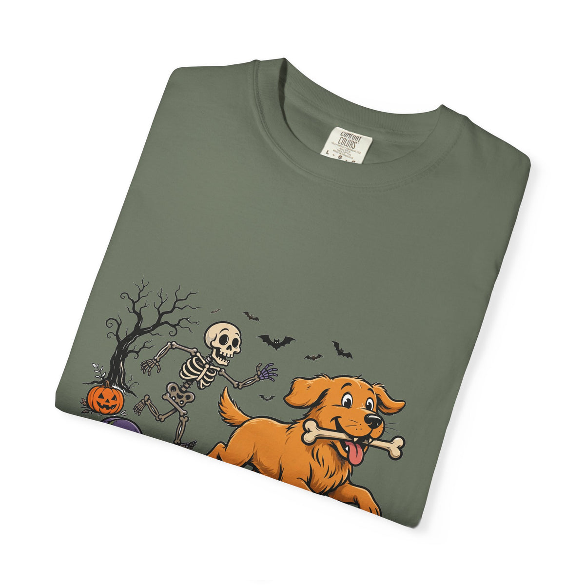 Golden Retriever Skeleton Halloween Tee | Funny Spooky Dog Shirt