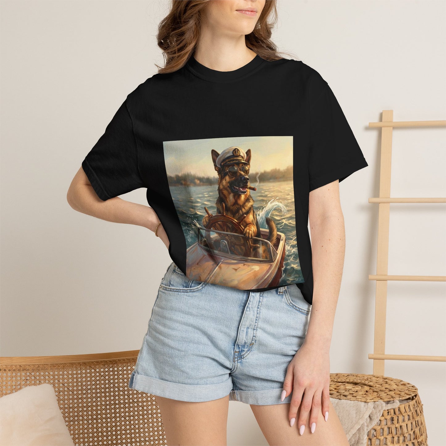 German Shepherd Captain Tee | Funny Summer Dog Graphic Shirt