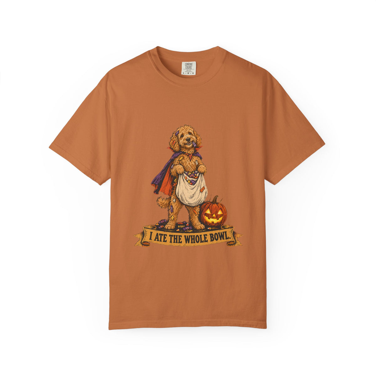 I Ate the Whole Bowl Goldendoodle Halloween Tee