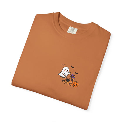 German Shepherd Ghost Walking Dog Pocket Tee Cute Halloween Dog Shirt