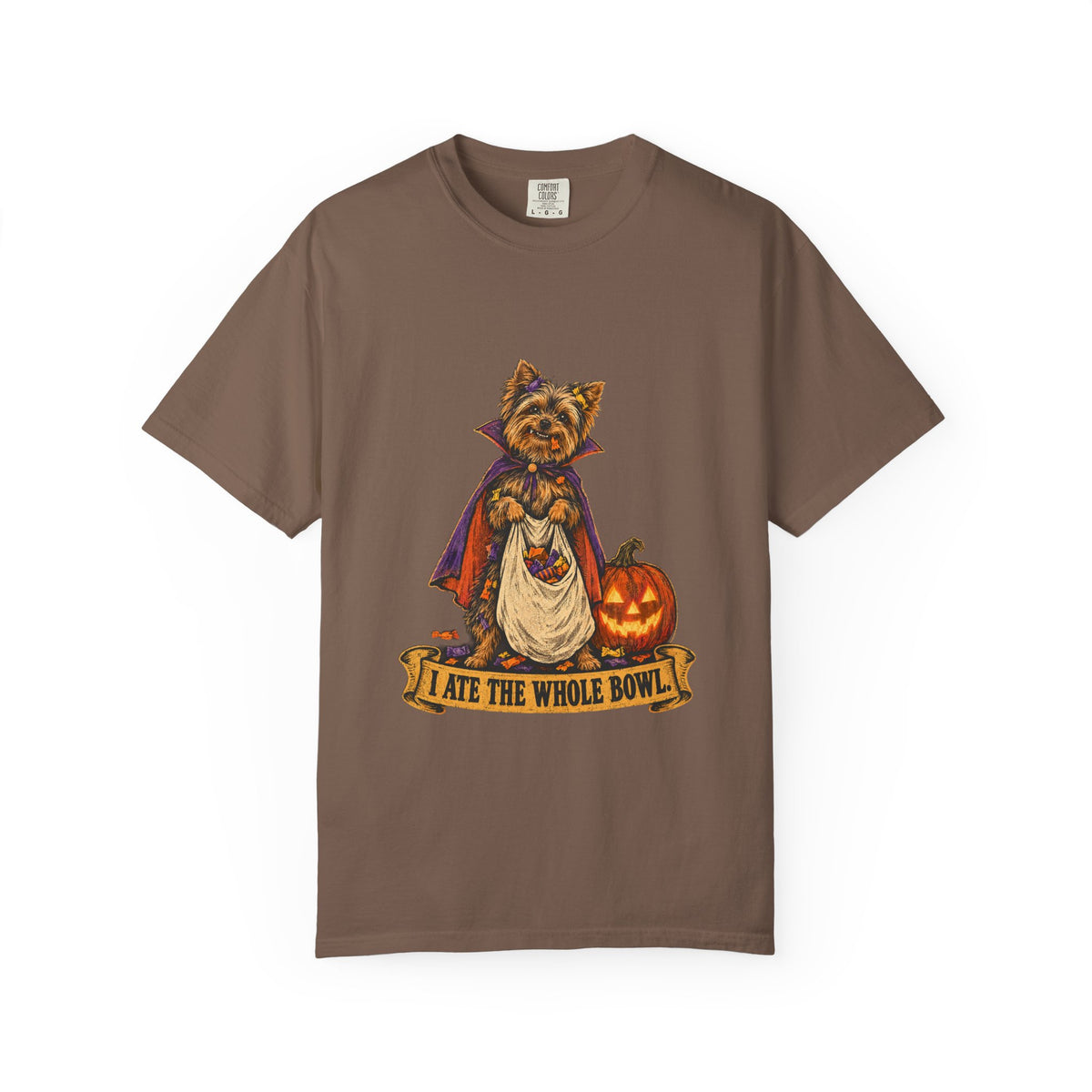 I Ate the Whole Bowl Yorkshire Terrier Halloween Tee