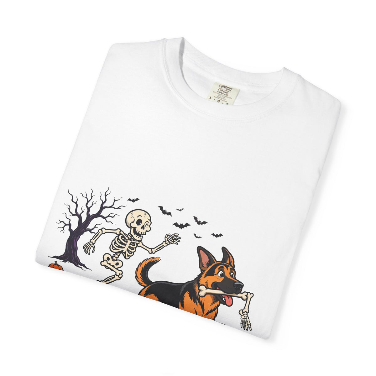 German Shepherd Skeleton Halloween Tee | Funny Spooky Dog Shirt