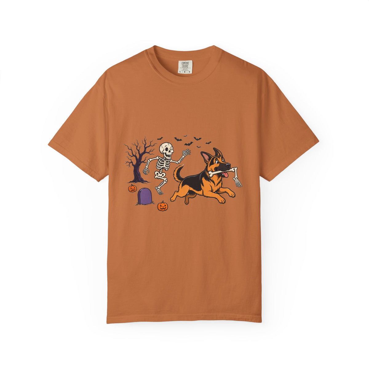 German Shepherd Skeleton Halloween Tee | Funny Spooky Dog Shirt