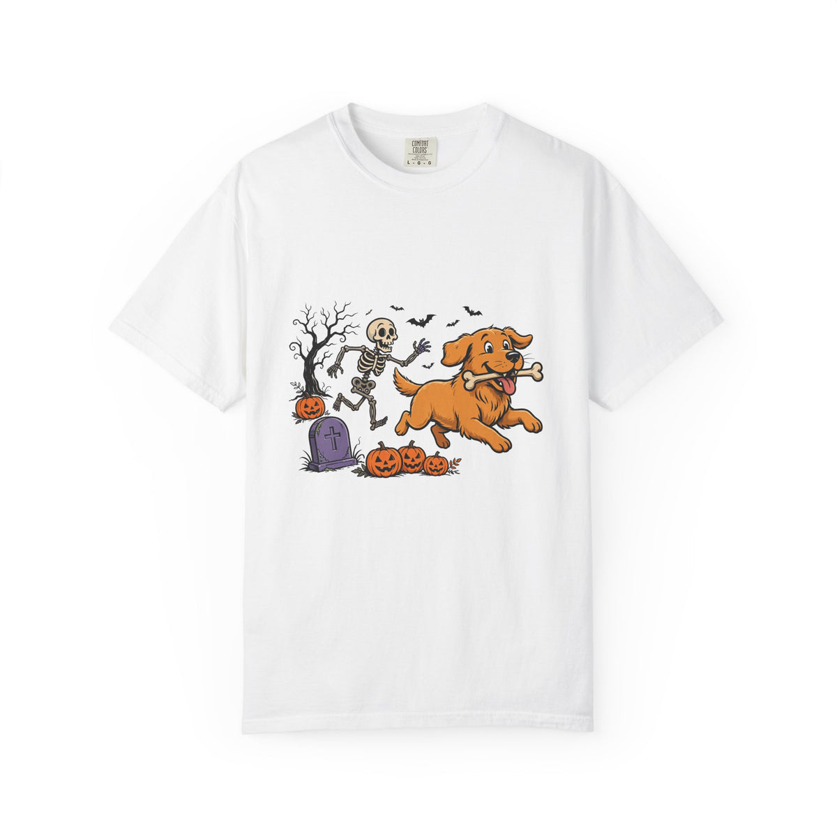 Golden Retriever Skeleton Halloween Tee | Funny Spooky Dog Shirt
