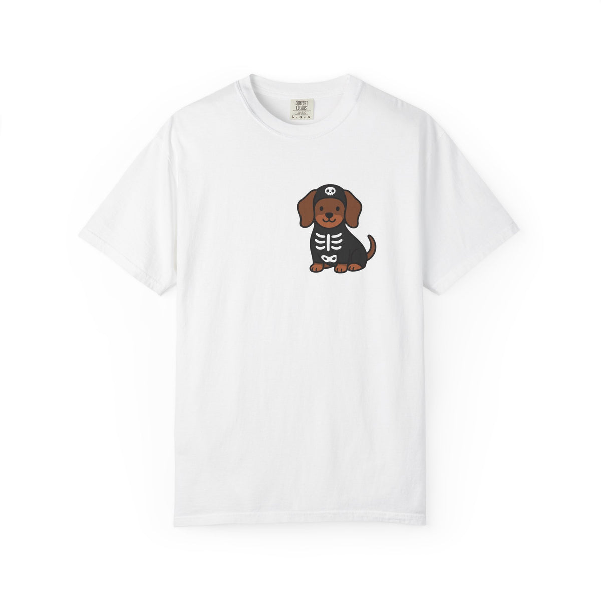 Dachshund Skeleton Halloween Pocket Tee | Cute Spooky Dog Shirt