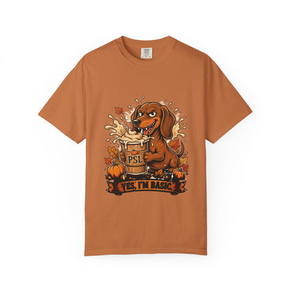 Dachshund Yes I'm Basic Tee | Funny Fall Dog Graphic Shirt