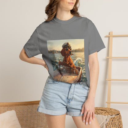 Dachshund Captain Tee | Funny Summer Dog Graphic Shirt