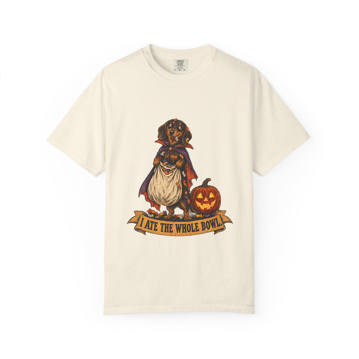 I Ate the Whole Bowl Dachshund Halloween Tee