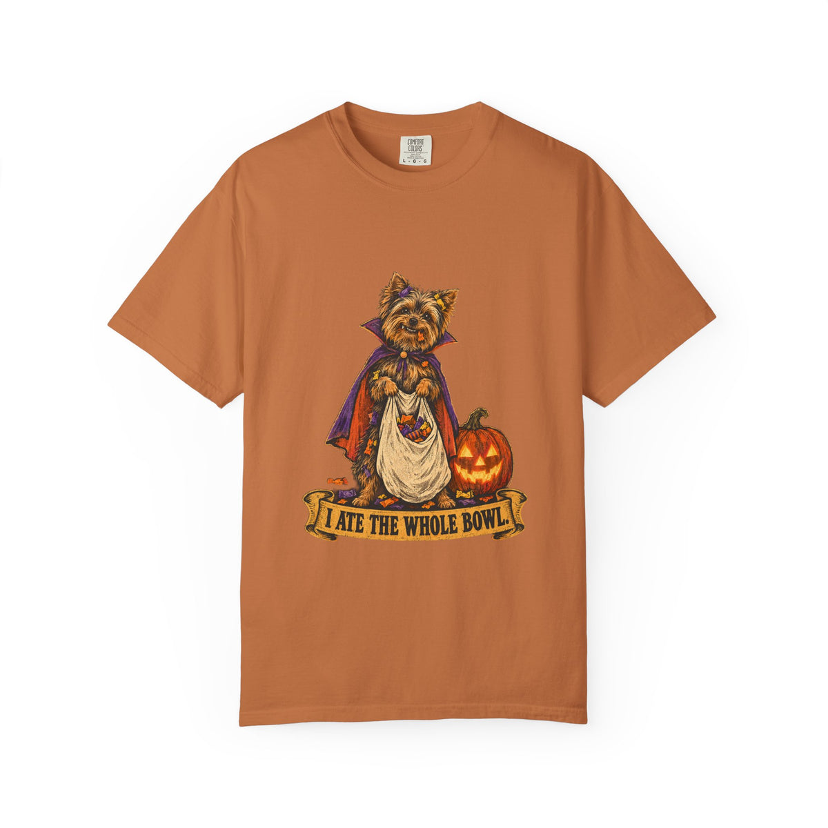 I Ate the Whole Bowl Yorkshire Terrier Halloween Tee
