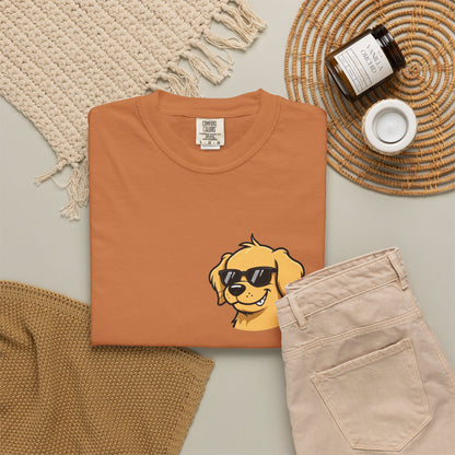 Certified Bad Influence Golden Retriever Pocket Tee | Funny Dog Shirt