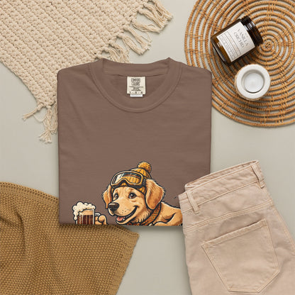 Golden Retriever Apres Ski Tee | Funny Winter Dog Graphic Shirt