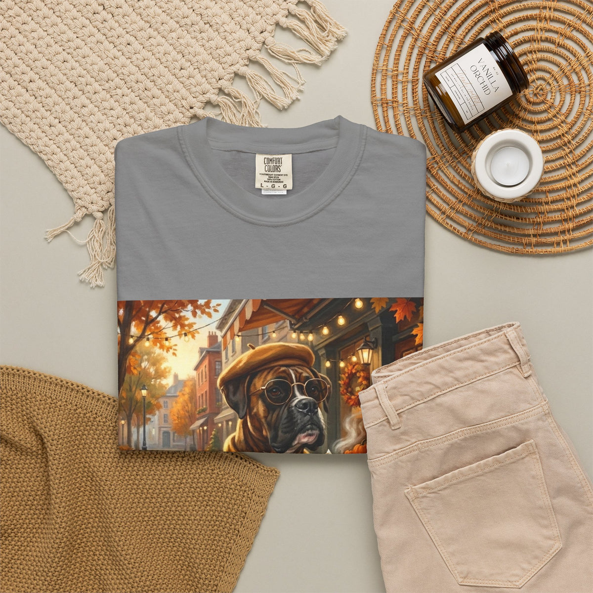 Boxer Pumpkin Spice Tee | Funny Fall Dog Graphic Shirt
