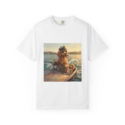 Poodle Captain Tee – funny summer boating dog graphic t-shirt