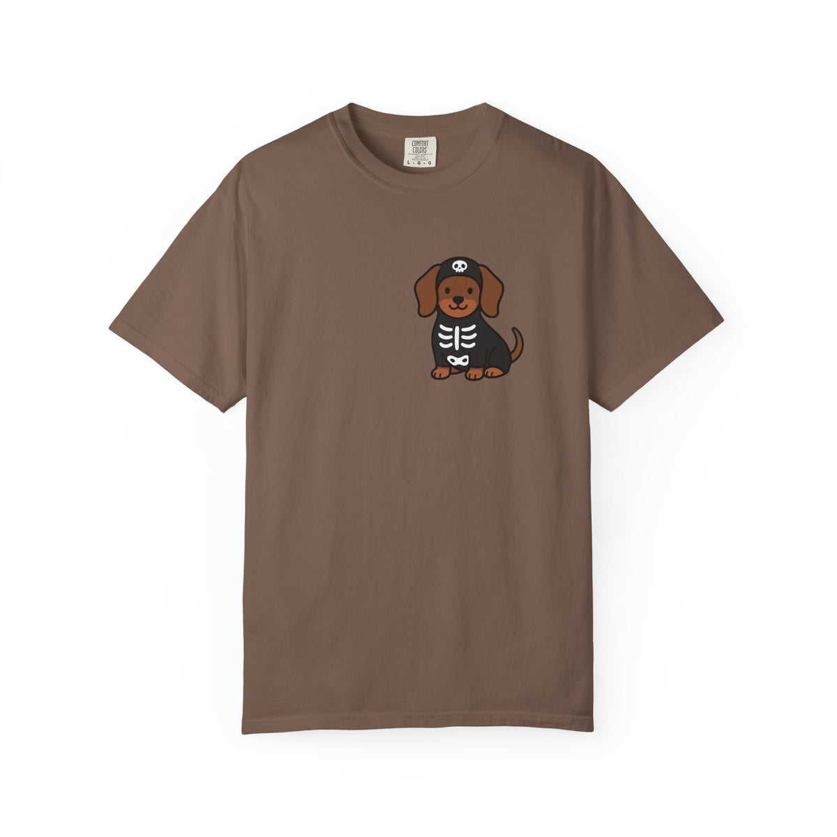 Dachshund Skeleton Halloween Pocket Tee | Cute Spooky Dog Shirt