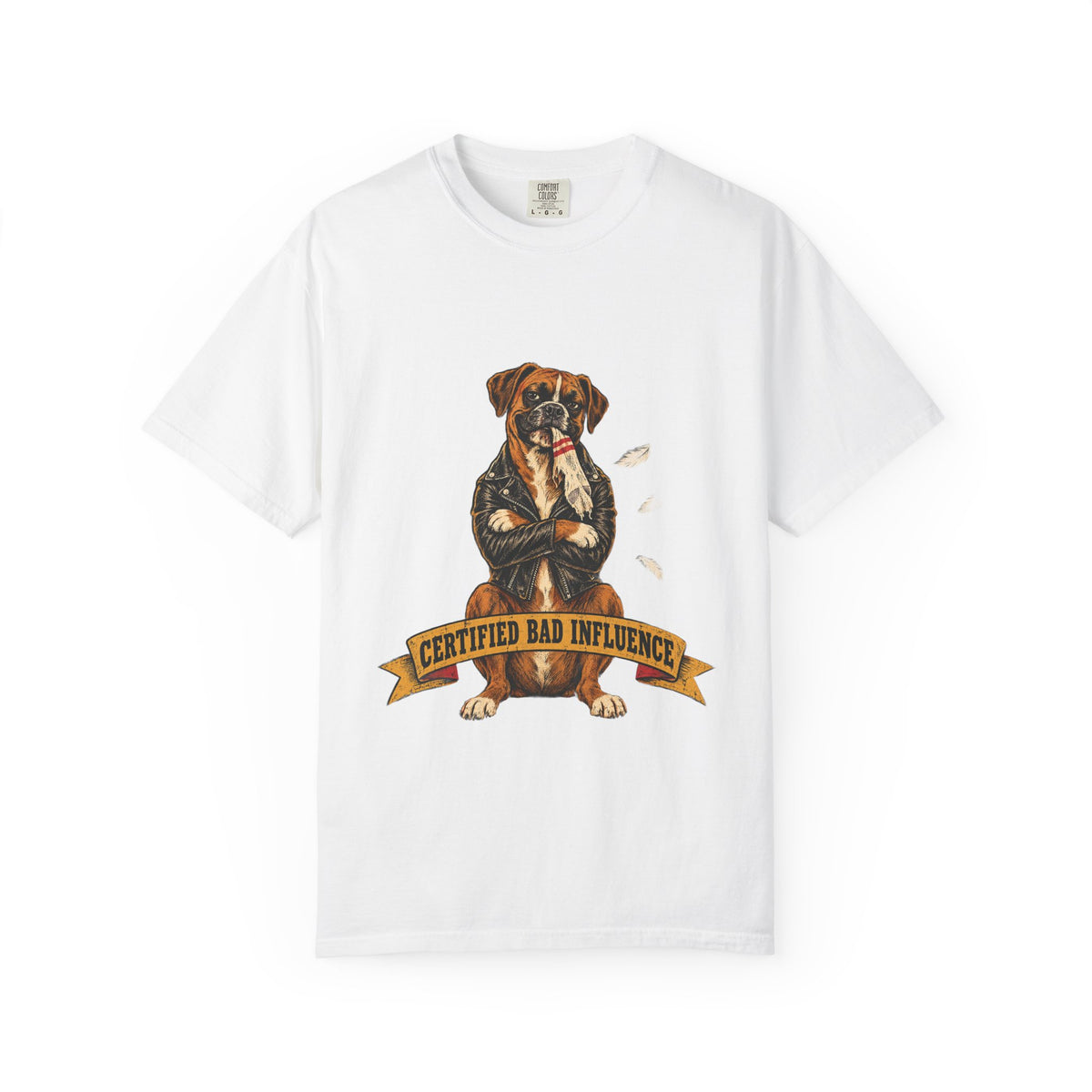 Certified Bad Influence Dog T-Shirt — Funny Boxer Puppy Graphic Tee
