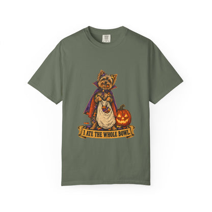 I Ate the Whole Bowl Yorkshire Terrier Halloween Tee