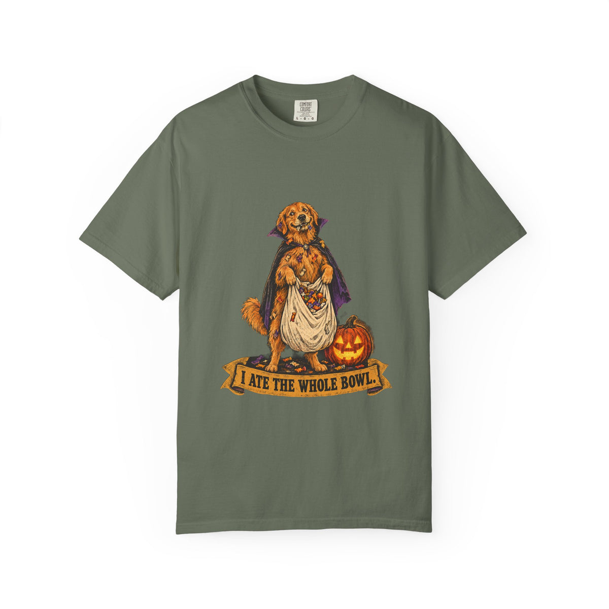 I Ate the Whole Bowl Golden Retriever Halloween Tee
