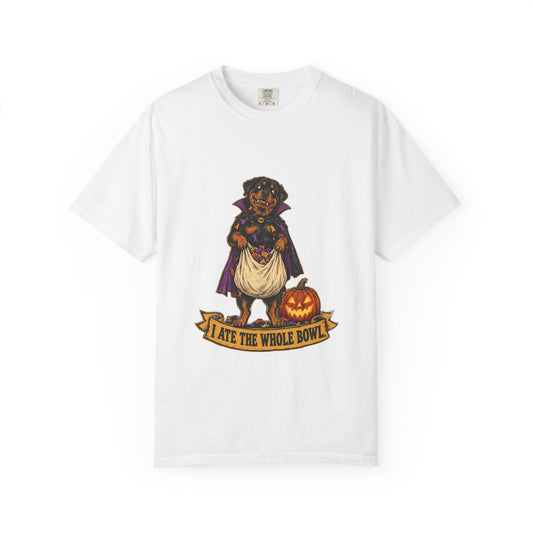 I Ate the Whole Bowl Rottweiler Halloween Tee
