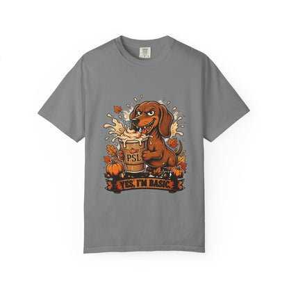 Dachshund Yes I'm Basic Tee | Funny Fall Dog Graphic Shirt