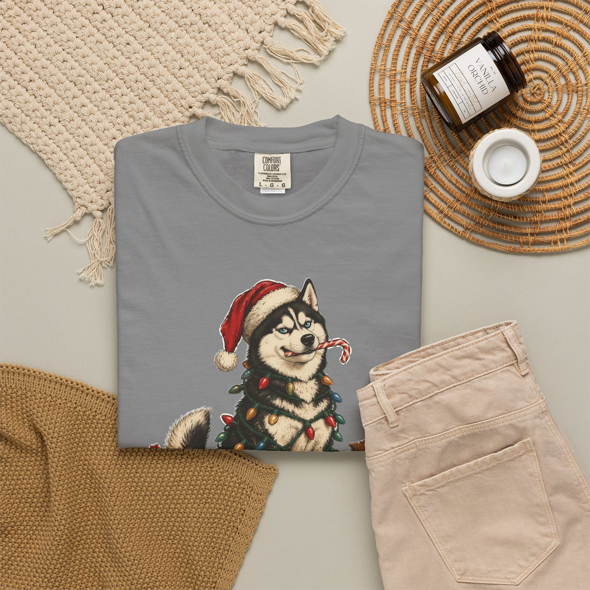 Naughty List Champion Siberian Husky Christmas Tee