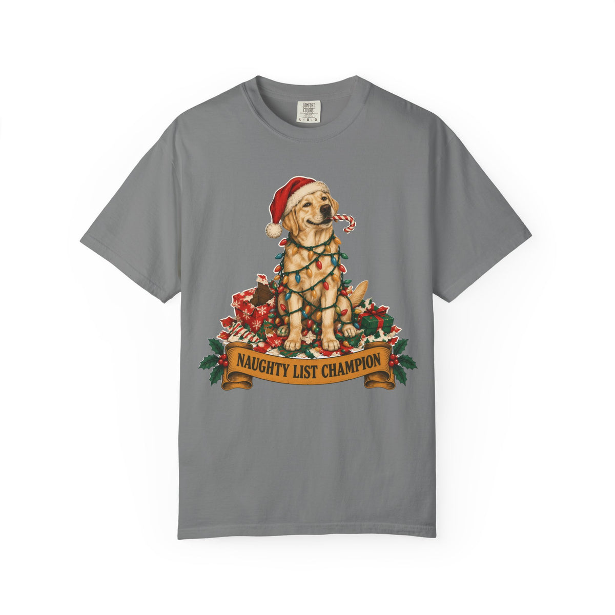Naughty List Champion Labrador Retriever Christmas Tee