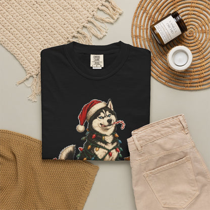 Naughty List Champion Siberian Husky Christmas Tee