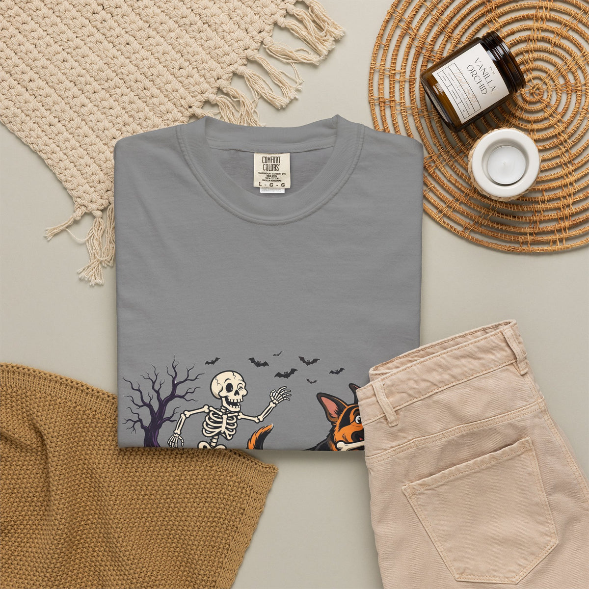 German Shepherd Skeleton Halloween Tee | Funny Spooky Dog Shirt