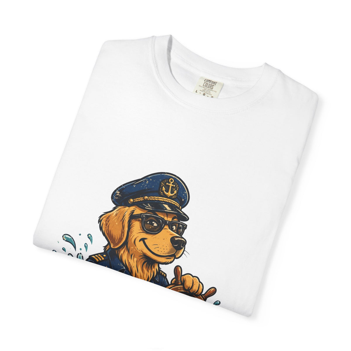 Golden Retriever Boat Captain Tee | Funny Summer Dog Graphic Shirt