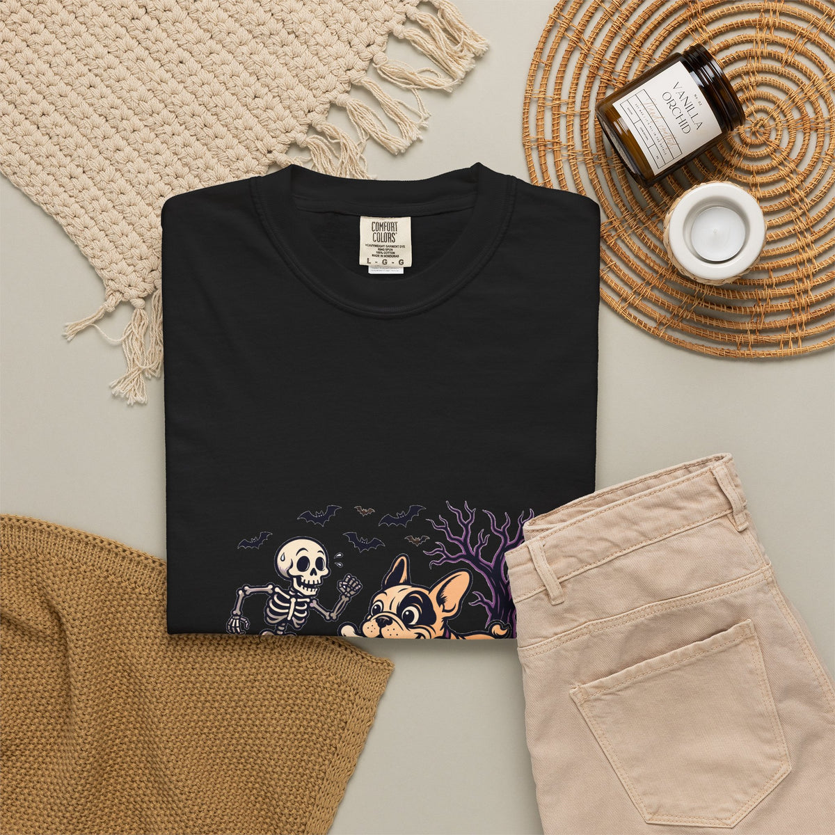 French Bulldog Skeleton Halloween Tee | Funny Spooky Dog Shirt