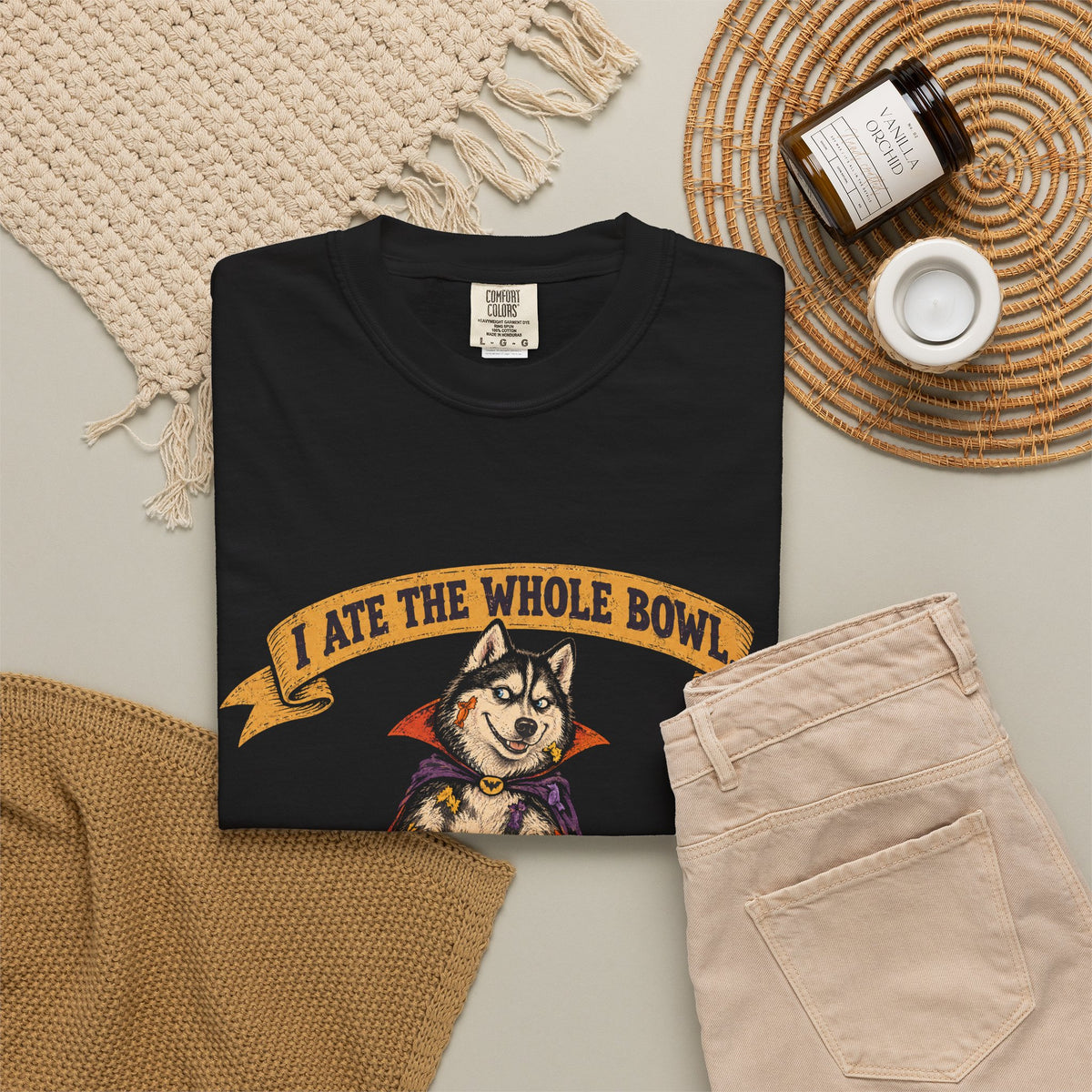 I Ate the Whole Bowl Siberian Husky Halloween Tee