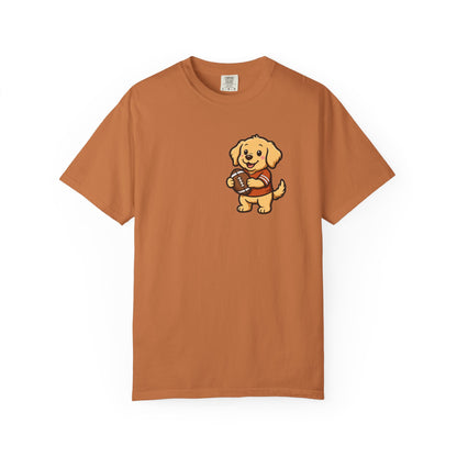 Golden Retriever Tailgate Pocket Tee | Funny Fall Football Dog Shirt