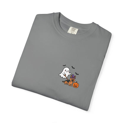 German Shepherd Ghost Walking Dog Pocket Tee Cute Halloween Dog Shirt