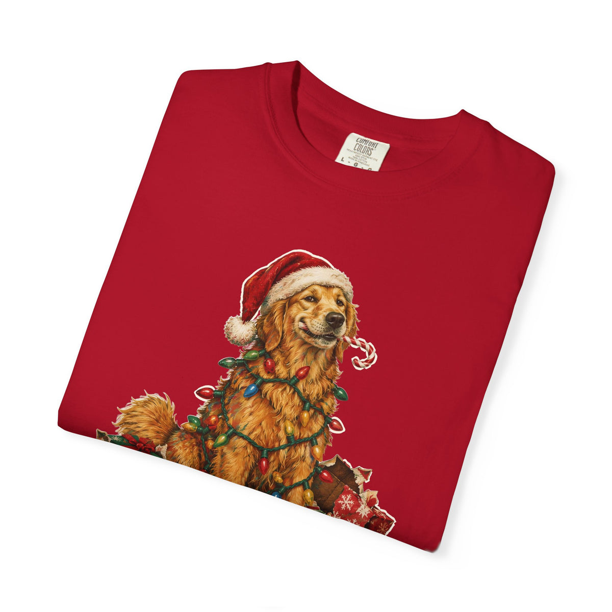 Naughty List Champion Golden Retriever Christmas Tee