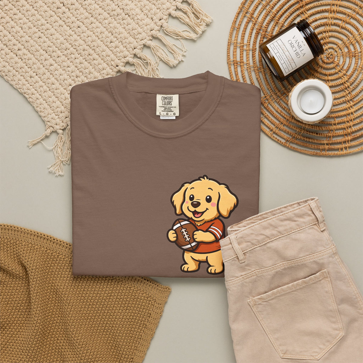 Golden Retriever Tailgate Pocket Tee | Funny Fall Football Dog Shirt