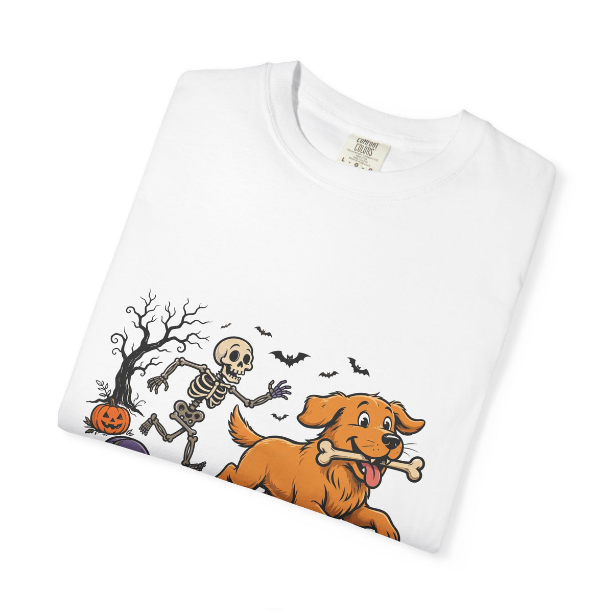 Golden Retriever Skeleton Halloween Tee | Funny Spooky Dog Shirt