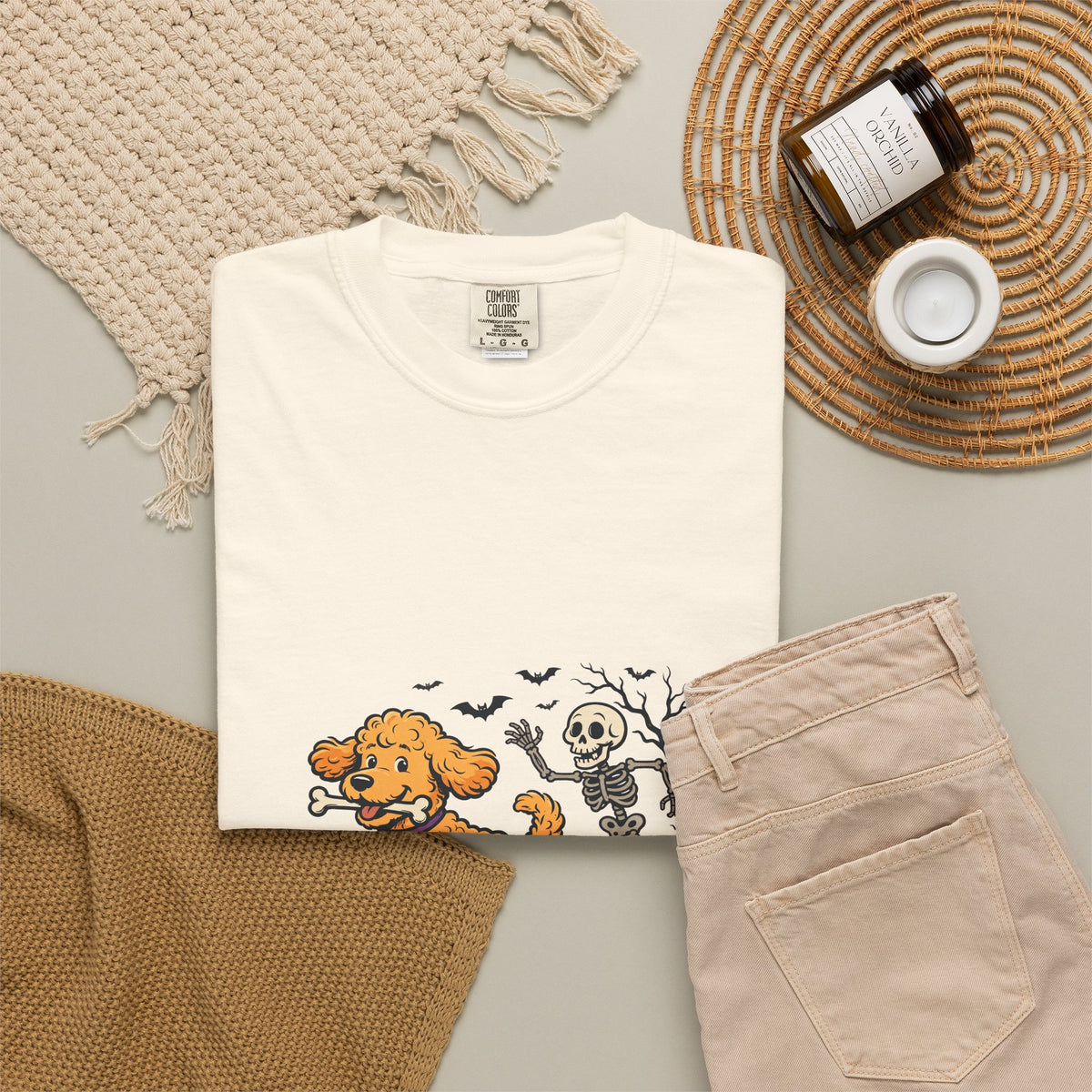 Goldendoodle Skeleton Halloween Tee | Funny Spooky Dog Shirt