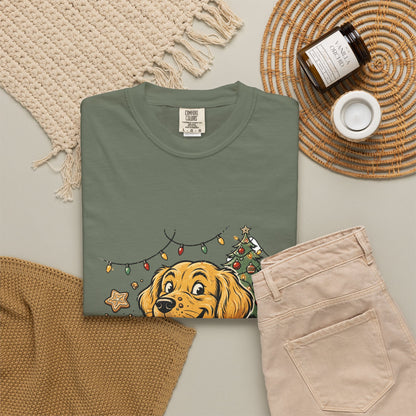 Golden Retriever Most Likely To Get Coal Tee | Funny Christmas Dog Graphic Shirt