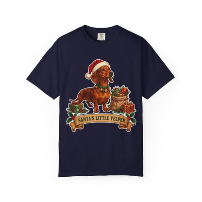 Santa's Little Yelper Dachshund Christmas Tee