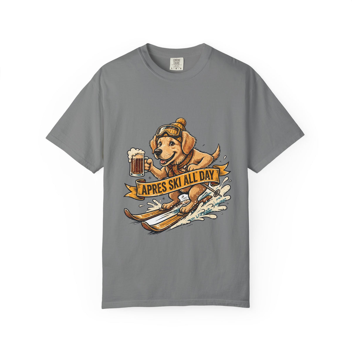 Golden Retriever Apres Ski Tee | Funny Winter Dog Graphic Shirt