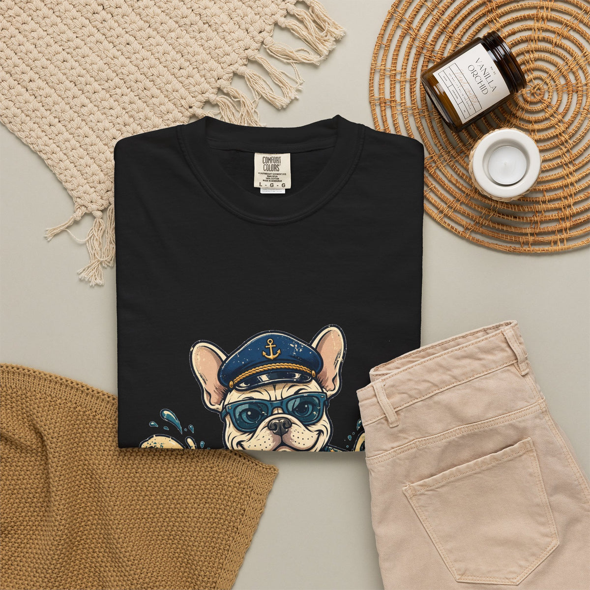 French Bulldog Boat Captain Tee | Funny Summer Dog Graphic Shirt