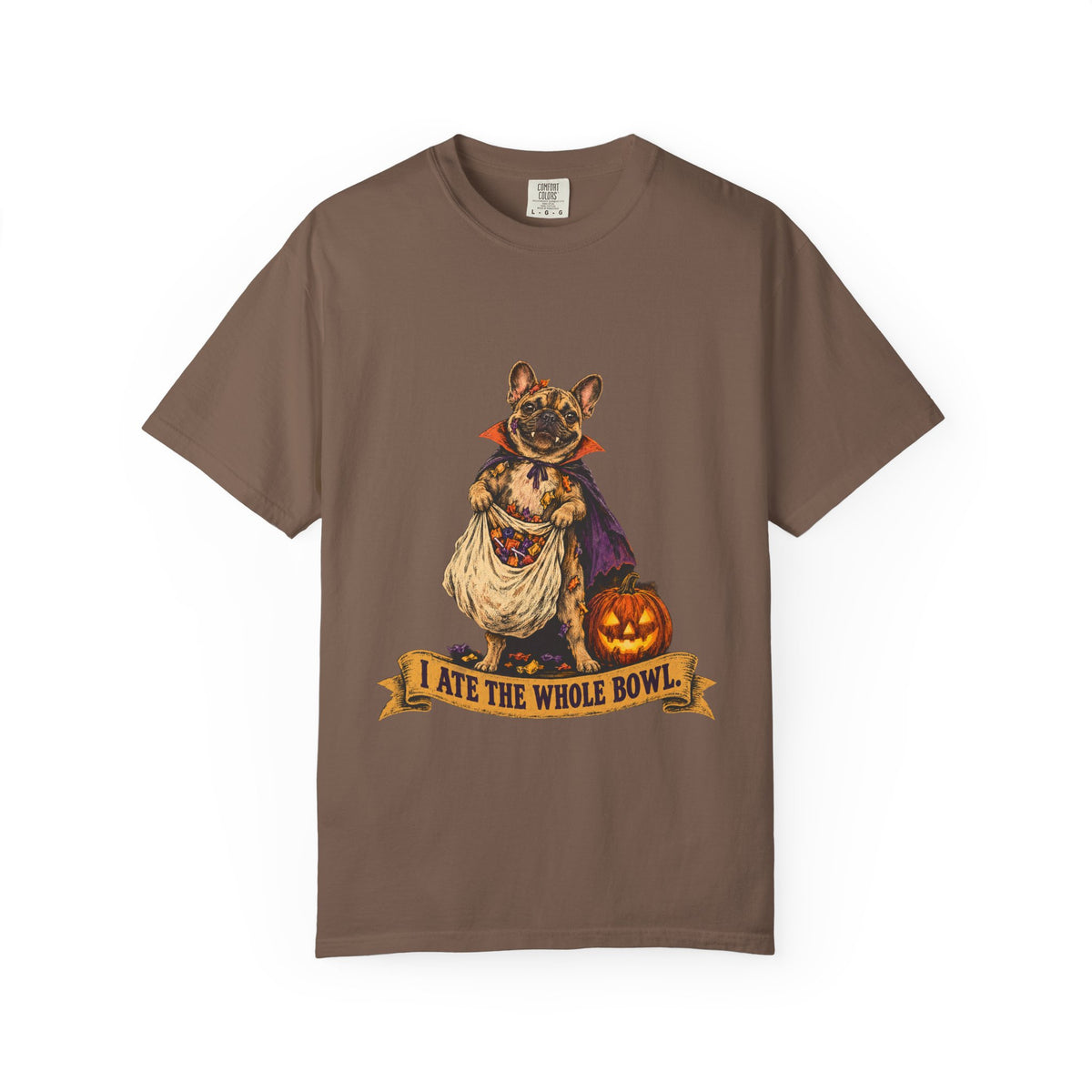 I Ate the Whole Bowl French Bulldog Halloween Tee