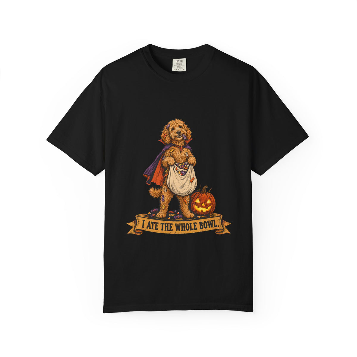 I Ate the Whole Bowl Goldendoodle Halloween Tee