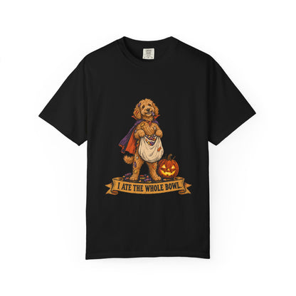 I Ate the Whole Bowl Goldendoodle Halloween Tee